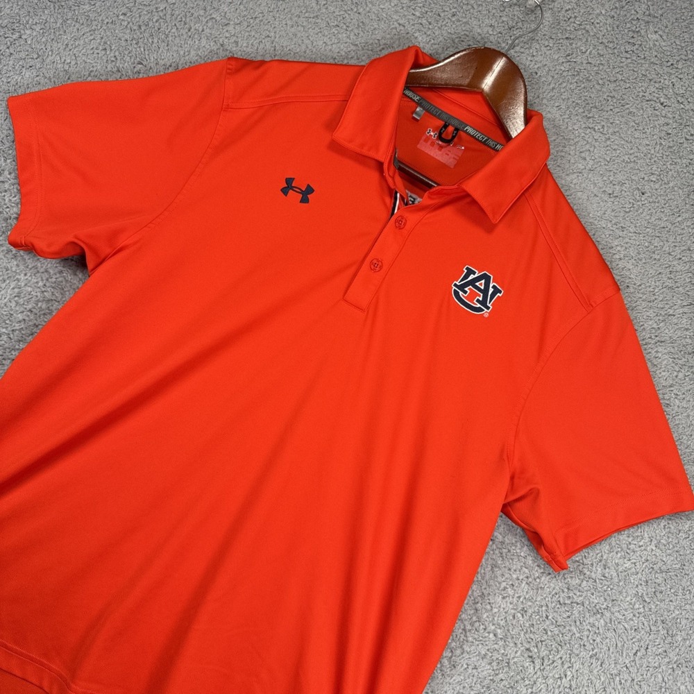 Auburn University‎ Tigers Under Armour Polo Shirt Men's Large Orange